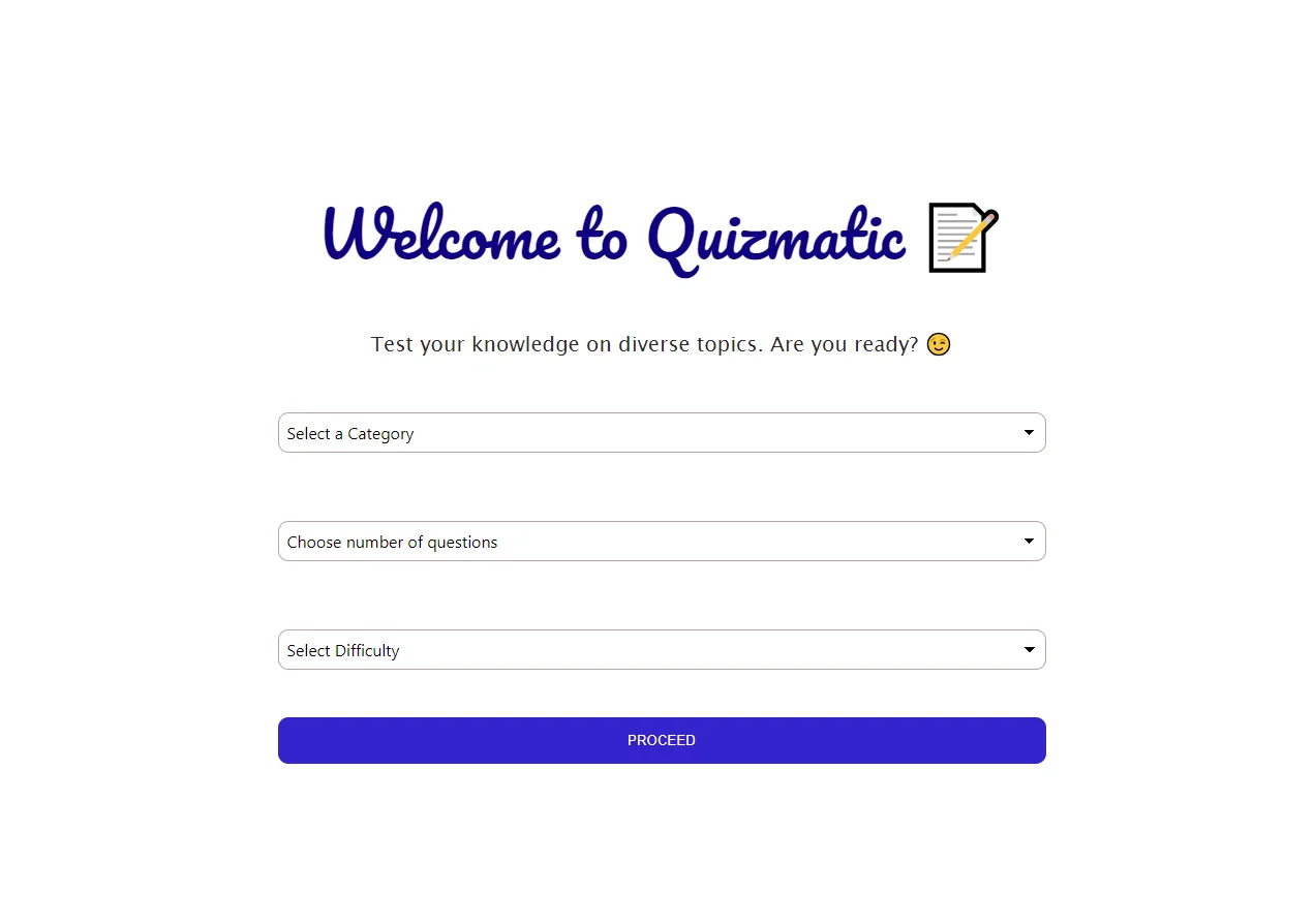 Quizmatic AI quiz generator screenshot