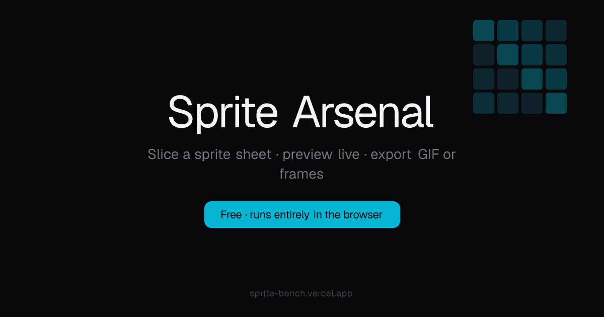 Sprite Arsenal — sprite sheet to GIF